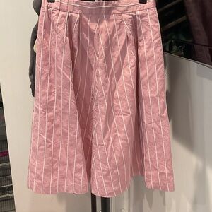 Pink Striped Midi Skirt